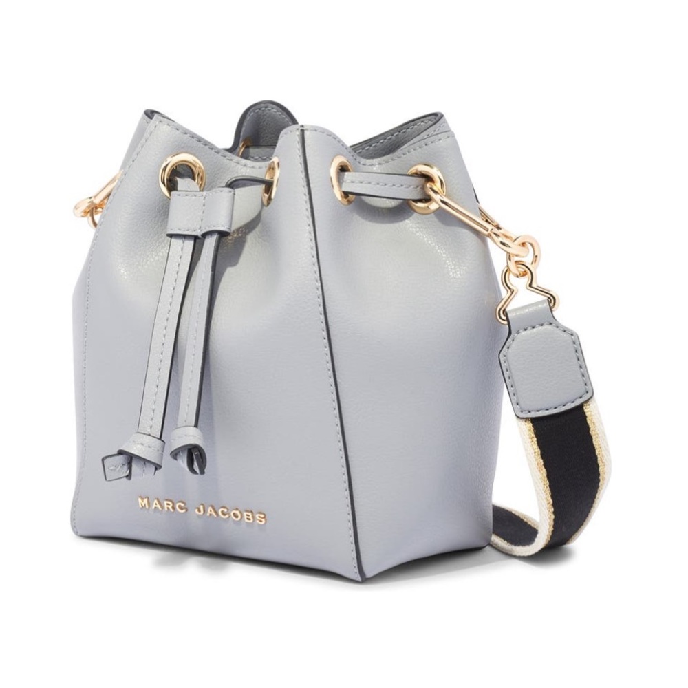 Marc Jacobs Grey Leather Drawstring Bucket Bag - Picture 3 of 14